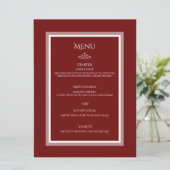 Oppervlakmenu van de bruine rode bruiloft menu (Staand voorkant)