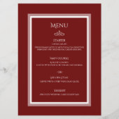 Oppervlakmenu van de bruine rode bruiloft menu (Voorkant)