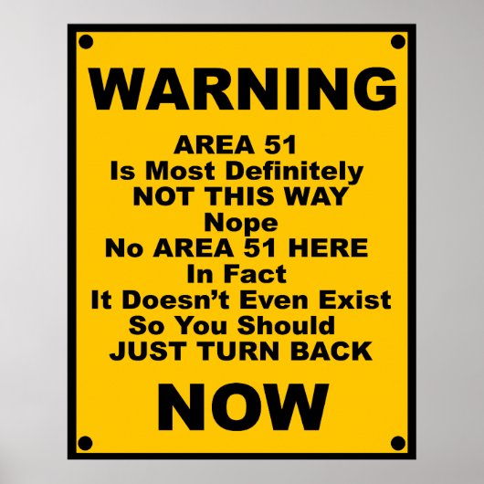 Oppervlakte 51 ~ Waarschuwing over steunpunten Poster (Voorkant)