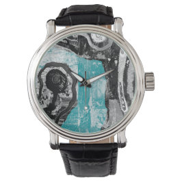 Oppervlakte Stroom – Abstracte Stroom & Structure  Horloge