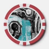 Oppervlakte Stroom – Abstracte Stroom & Structuur Poker Chips (Voorkant)
