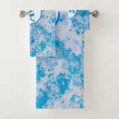 Oppervlaktenaam blauwe en witte ijsplaneet bad handdoek (Insitu)