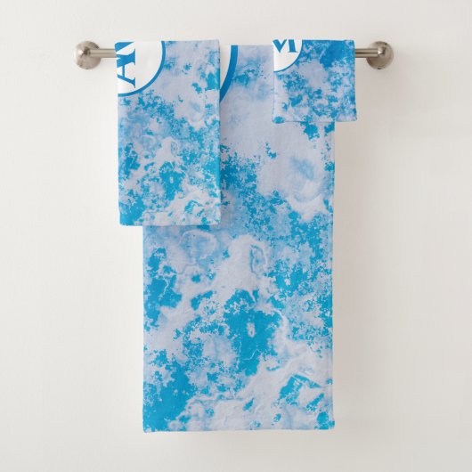 Oppervlaktenaam blauwe en witte ijsplaneet bad handdoek (Insitu)