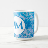 Oppervlaktenaam blauwe en witte ijsplaneet koffiemok (Voorkant rechts)