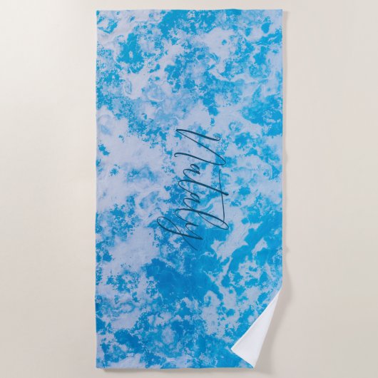 Oppervlaktenaam blauwe en witte ijsplaneet strandlaken (Voorkant)