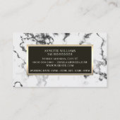 Oppervlaktestructuur van faux marble white stone visitekaartje (Achterkant)