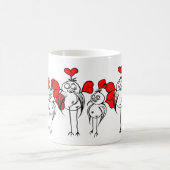 Oppervlaktevogels en rode harten koffiemok (Center)