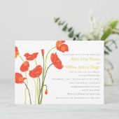 oppies horizontale uitnodigingskaart kaart (Staand voorkant)