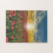 oppies op zonsondergang legpuzzel (Horizontaal)