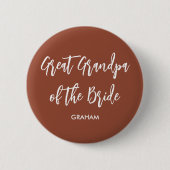 Oppoegrootvader van de bruid Terracotta Ronde Button 5,7 Cm (Voorkant)
