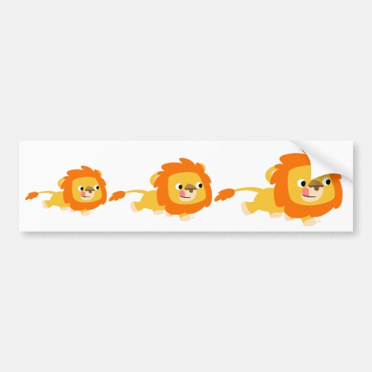 Opportunistische Cartoon Lion bumper sticker (Voorkant)
