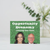 Opportunity Economy Harris Walz 2024 Briefkaart (Staand voorkant)