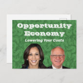 Opportunity Economy Harris Walz 2024 Briefkaart (Voorkant / Achterkant)