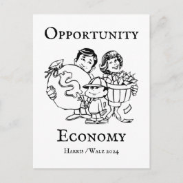 Opportunity Economy Harris Walz 2024 Briefkaart