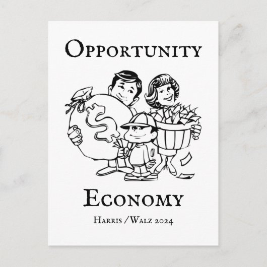 Opportunity Economy Harris Walz 2024 Briefkaart (Voorkant)