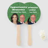 Opportunity Economy Harris Walz 2024 Handwaaier (Voorkant en achterkant)