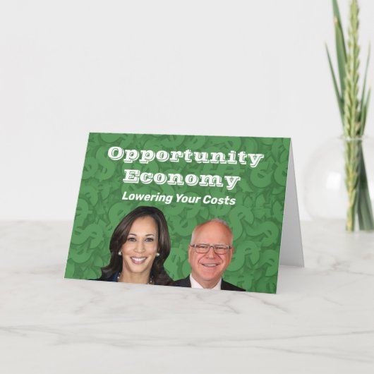 Opportunity Economy Harris Walz 2024 Kaart (Voorkant)