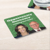 Opportunity Economy Harris Walz 2024 Kartonnen Onderzetters (Schuin)