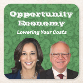 Opportunity Economy Harris Walz 2024 Kartonnen Onderzetters