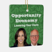 Opportunity Economy Harris Walz 2024 Keramisch Ornament (Rechts)