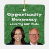 Opportunity Economy Harris Walz 2024 Keramisch Ornament (Achterkant)