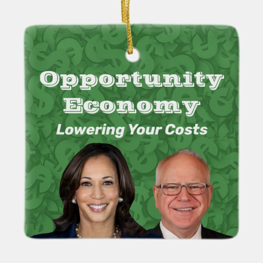 Opportunity Economy Harris Walz 2024 Keramisch Ornament (Voorkant)