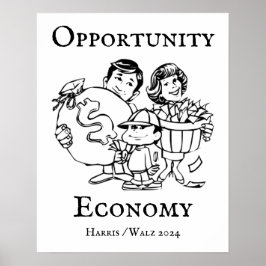 Opportunity Economy Harris Walz 2024 Poster
