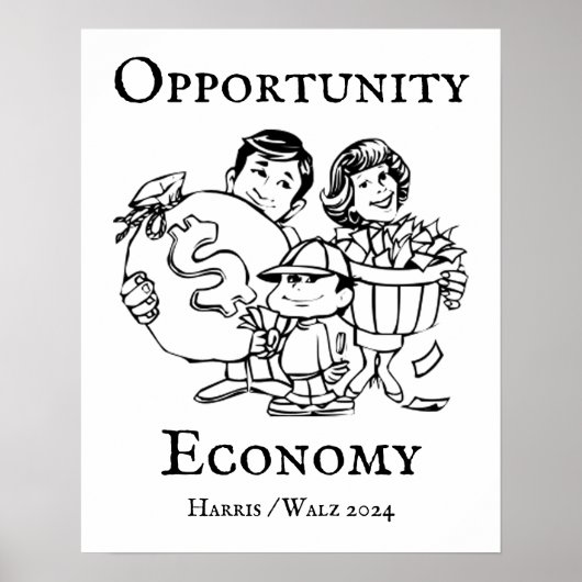 Opportunity Economy Harris Walz 2024 Poster (Voorkant)