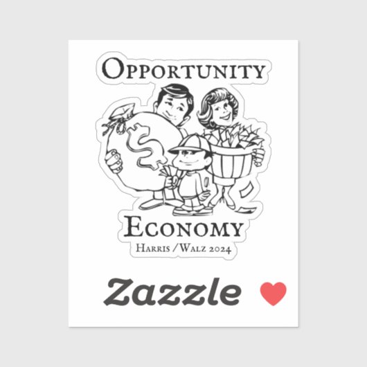 Opportunity Economy Harris Walz 2024 Sticker (Vel)