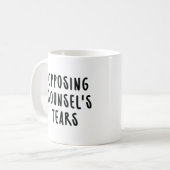 Oppositie raadslieden tranen grappige advocaat koffiemok (Voorkant links)