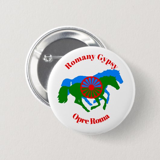 Opre Roma Romany Gypsy Button (Voorkant /achterkant)