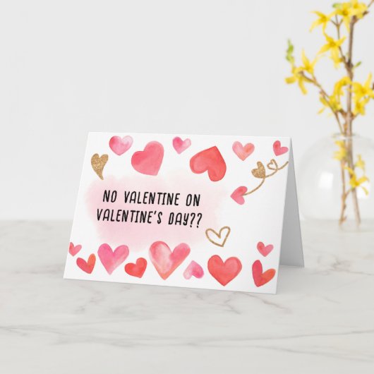 OPRECHT GEEN VALENTIJN OP VALENTIJN DAG KAART (Gele Bloem)