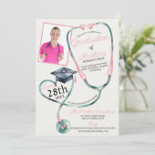 oprecht succes: verpleegkunde school afstudeerfees kaart (Staand voorkant)