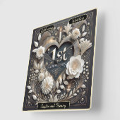 Oprechte 1e Jubileum Paper Keepsake Vierkante Klok (Hoek)