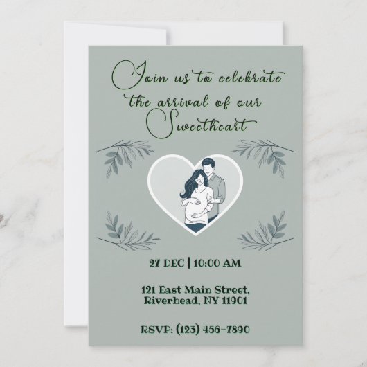 Oprechte Baby shower Kaart met aanstaande ouders (Voorkant)