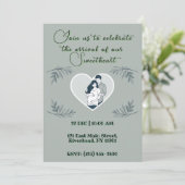 Oprechte Baby shower Kaart met aanstaande ouders (Staand voorkant)