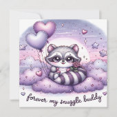 Oprechte ballon wasbeer Valentijnse Kaart (Voorkant)