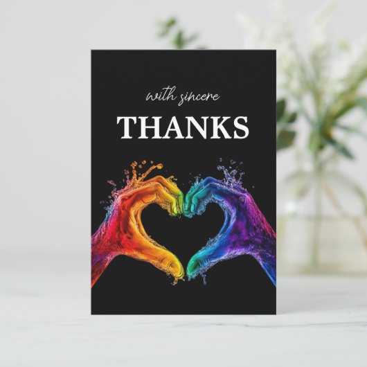 🌈❤️Oprechte BEDANKT Hart van Pride bruiloft (Staand voorkant)