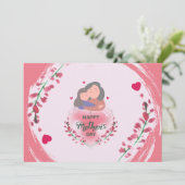 Oprechte Bloemen Moeder Illustratie moederdag Kaart (Staand voorkant)