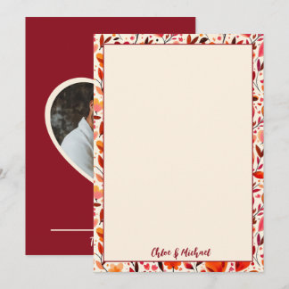 Oprechte Blooms Flat Thank You Card Bedankkaart