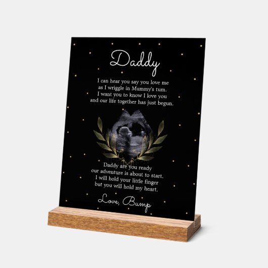 Oprechte boodschap van Bump aan papa Acryl Bord (Hoek)