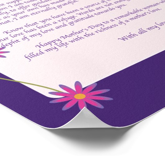 oprechte brief aan moeder figuur poster (Hoek)