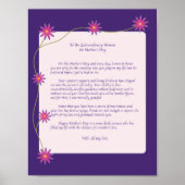 oprechte brief aan moeder figuur poster (Voorkant)