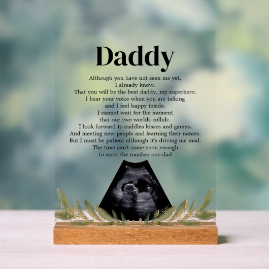 Oprechte Bump Gedicht voor Daddy Ultrasonography Acryl Bord (Neutraal)