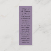 Oprechte condoleances boek Mark Prayer Kaart Contactkaartje (Achterkant)