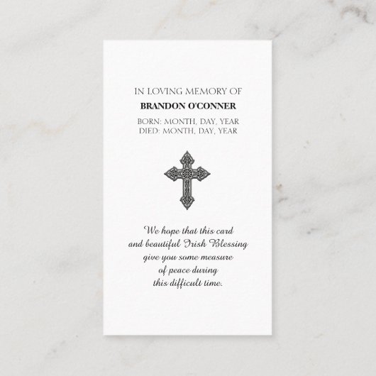 Oprechte condoleances Viering van het leven Kaart Visitekaartje (Achterkant)