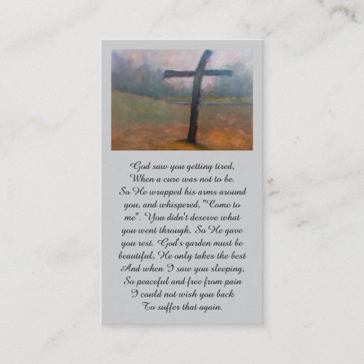 Oprechte Condolences Memorial Kaart Visitekaartje (Voorkant)