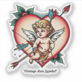 Oprechte Cupido en Pijl Inkt Sticker (Voorkant)