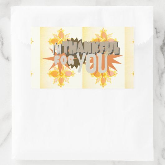 Oprechte dankbaarheid: "Dankbaar voor jou" met lie Rechthoekige Sticker (Tas)