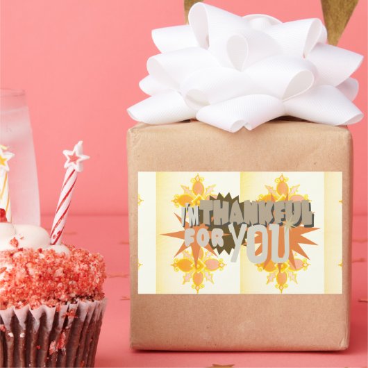 Oprechte dankbaarheid: "Dankbaar voor jou" met lie Rechthoekige Sticker (Feest)